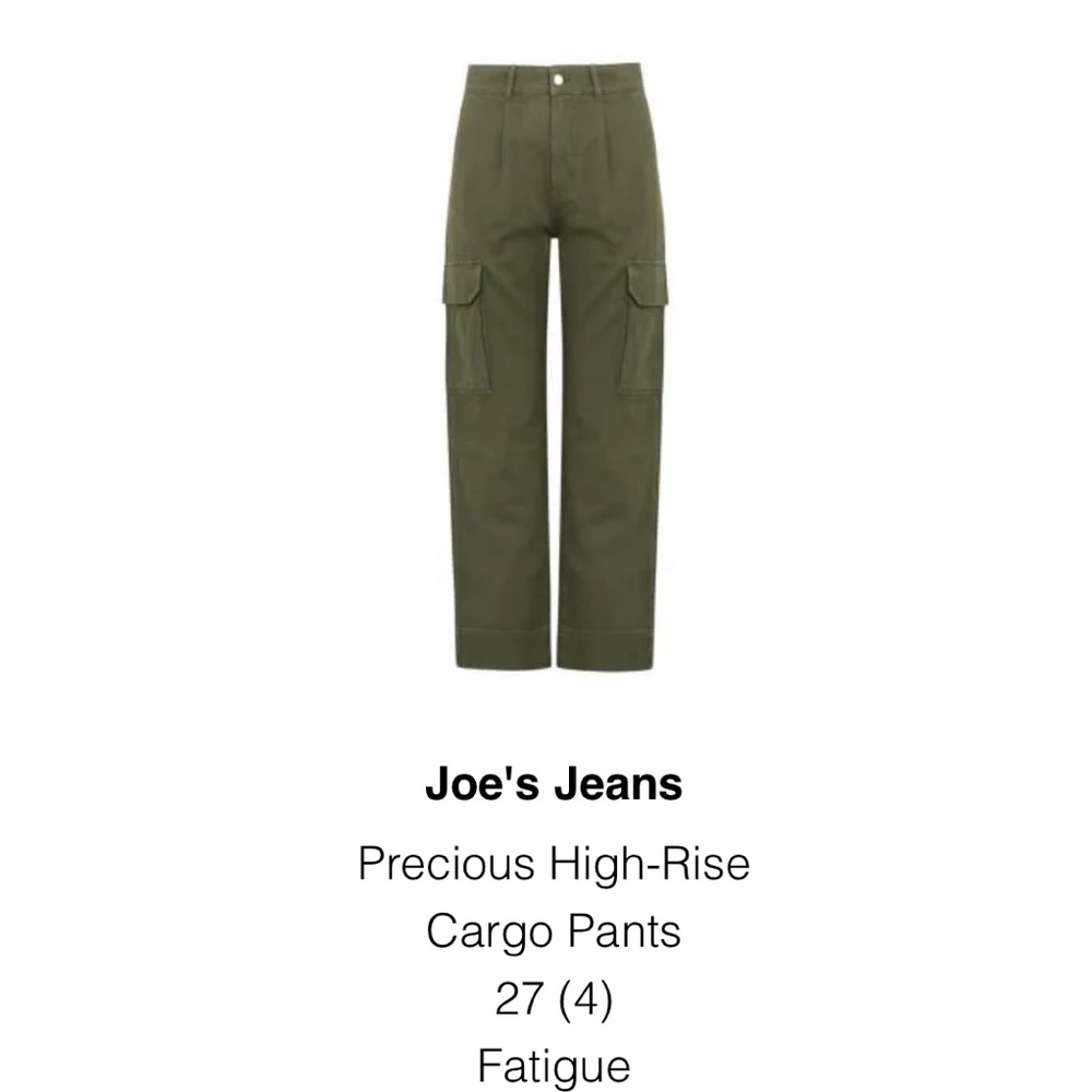 Joe’s jeans Precious High Rise Cargo Pants Fatigue size 27/4